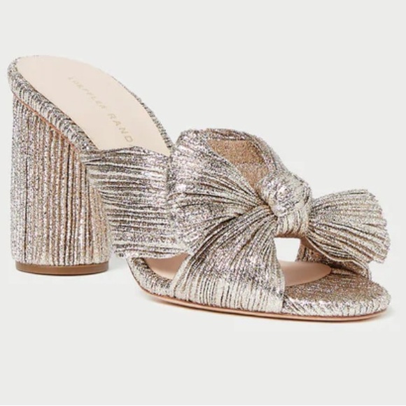 Loeffler Randall Penny Knot Champagne Bow Heels Size 8 - Picture 5 of 12